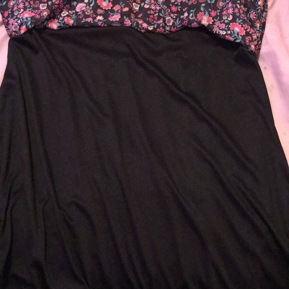 Black pink and blue dress(has black dress under)